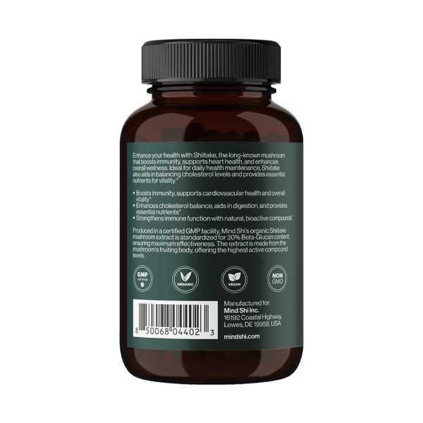 Shiitake Mushroom 1000 mg - 60 vegcaps (До 10.26)