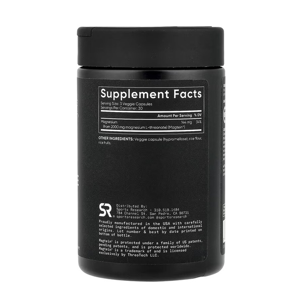 Magnesium L-Threonate 2000mg - 90 veggie capsules