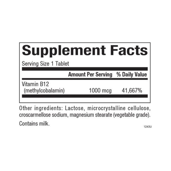 B12 Methylcobalamin 1000 mcg - 90 tabs