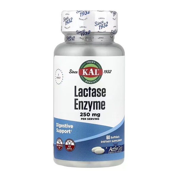 (22.07 Очікування) Lactase Enzyme 250mg - 60 softgels