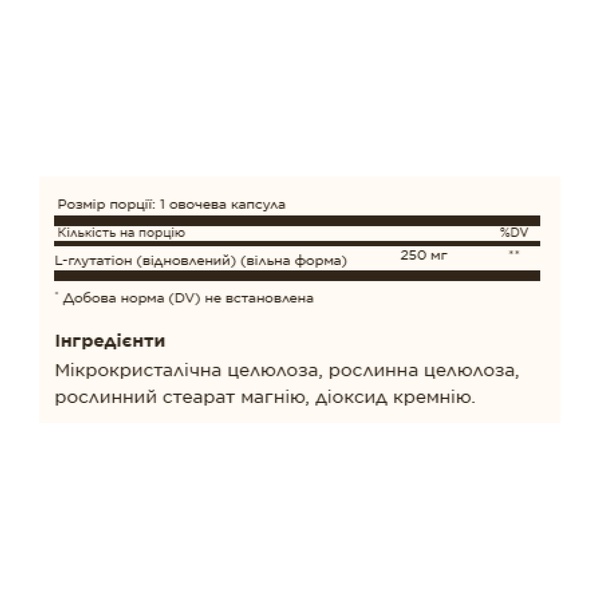 Reduced L-Glutathione 250mg - 30 vcaps