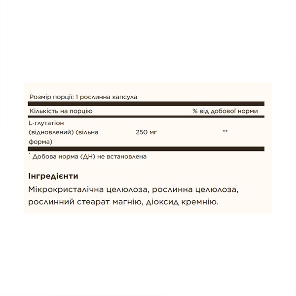 Reduced L-Glutathione 250 mg - 60 caps