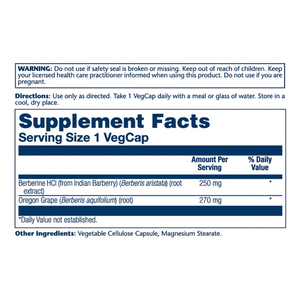 (22.07 Очікування) Berberine Root Extract - 60 vcaps