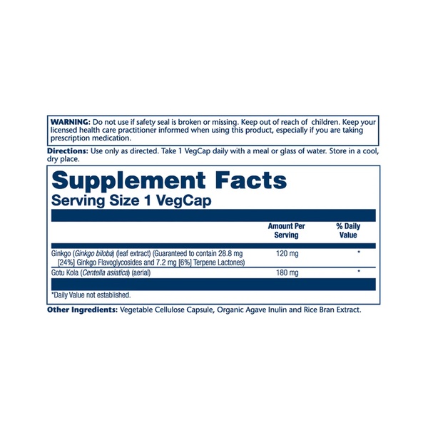 Ginkgo Biloba Extract One 120mg - 30 vcaps
