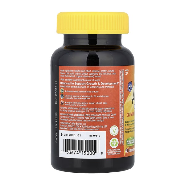 (20.02 Очікування) Alive! Children's Gummy Multivitamin Zero Sugar - 40 gummies