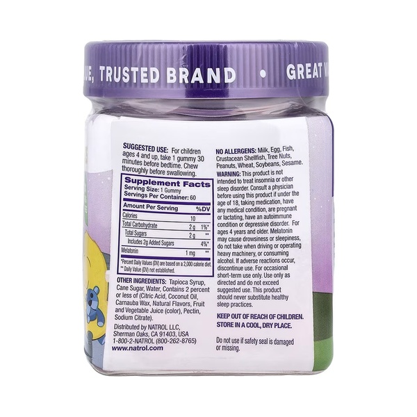 Kids Melatonin 1mg - 60 gummies