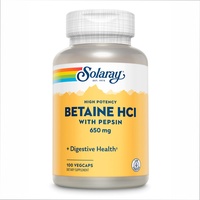 (22.07 Очікування) High Potency Betain HCl with Pepsin 650mg - 100 vcaps