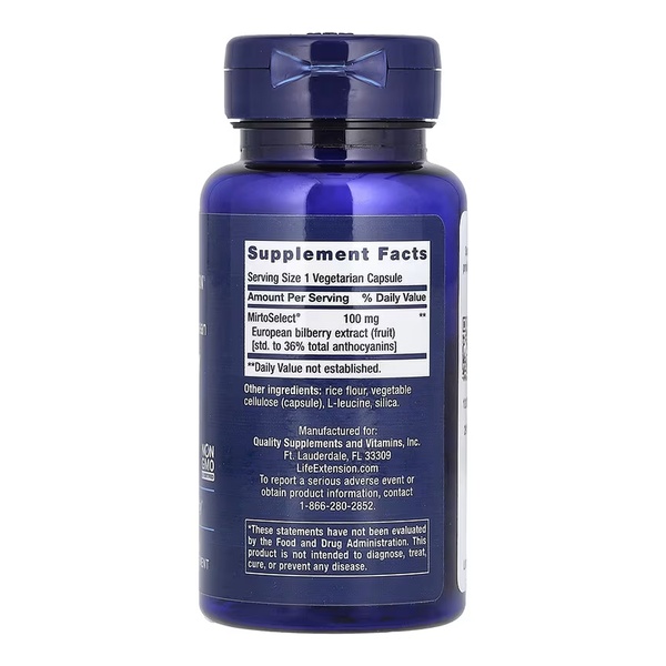 Standardized European Bilberry Extract 100 mg - 90 vcaps