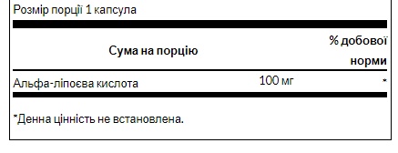Alpha Lipoic Acid 100 mg - 120caps (Затерта дата)