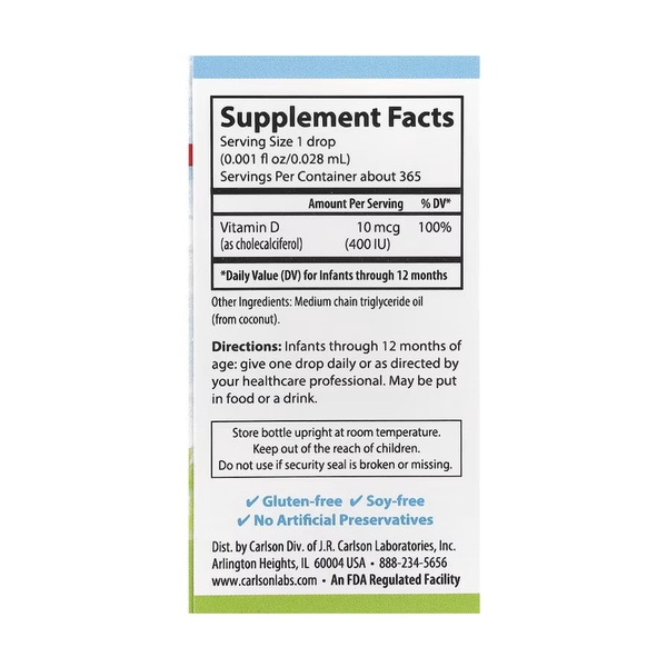 Super Daily D3 for Baby 400IU - 365 Veg drops 10.3 ml