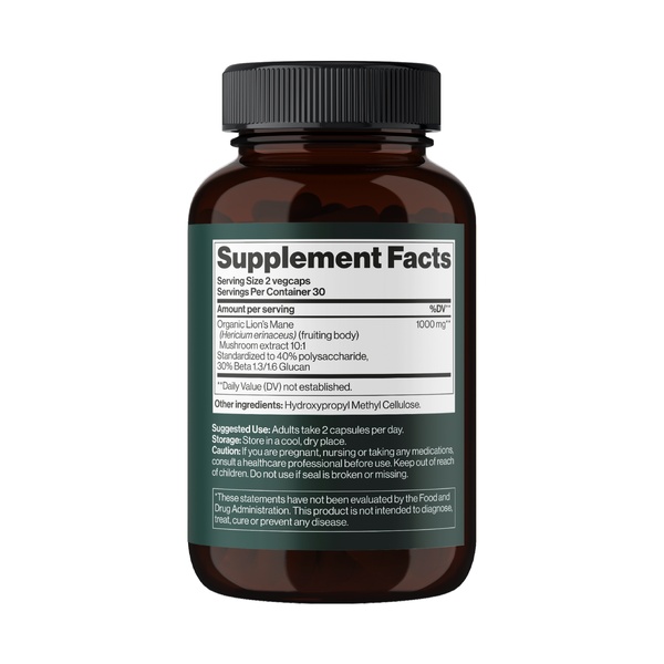 Lion's Mane Mushroom 1000 mg - 60 vegcaps (10+2 в подарунок!) (До 10.26)
