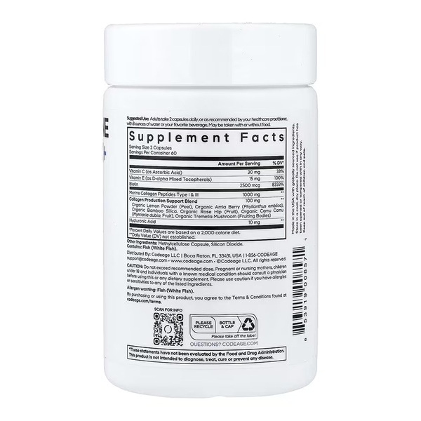 Biotin Marine Collagen - 120 vcaps