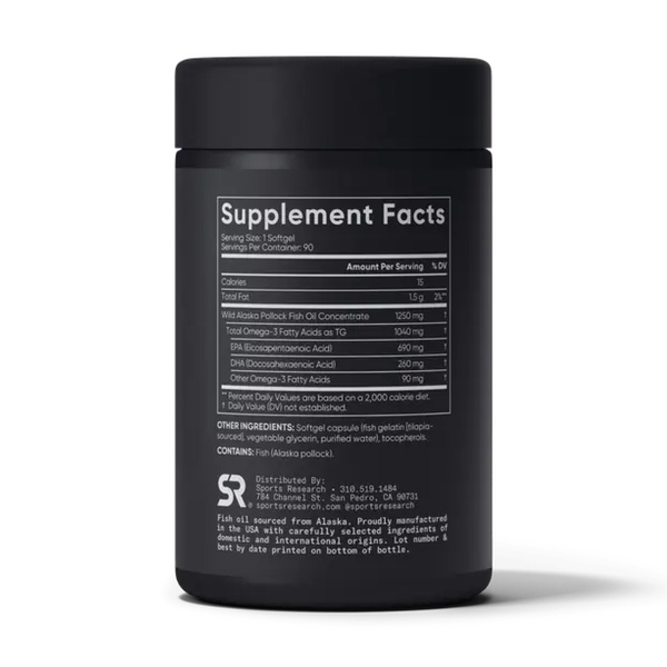 Omega-3 Fish Oil Alaska Pollock 1250mg - 90 softgels (Пошкоджена банка)