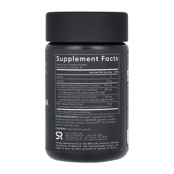 Ashwagandha 500mg - 60 veggie softgels