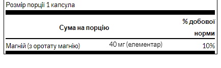 Magnesium Orotate 40mg - 60caps