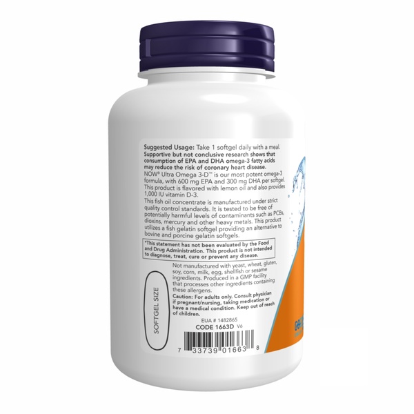(12.02 Очікування) Ultra Omega 3-D™ Fish Oil - 180 Fish Softgels