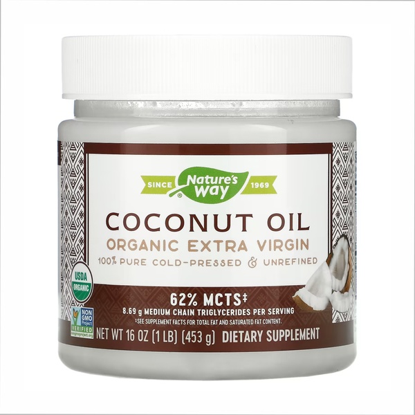 (20.02 Очікування) Organic Extra Virgin Coconut Oil - 16 oz