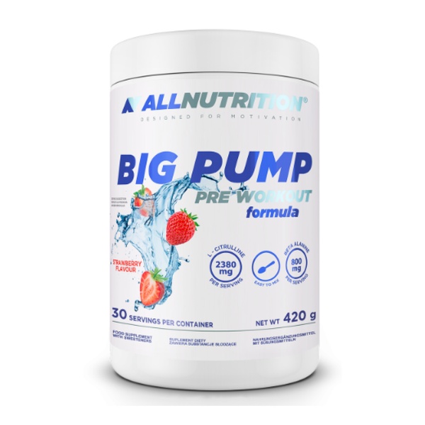 (19.05 Очікування) Big Pump Pre Workaut Formula - 420g Strawberry