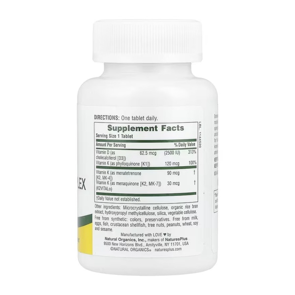 Vit D3 K2 2500 IU/120 mcg - 90 tabs