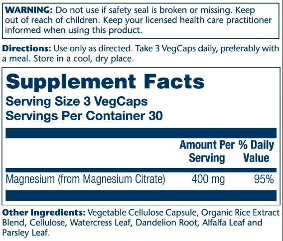 Magnesium Citrate 400mg - 90 vcaps (Без етикетки)