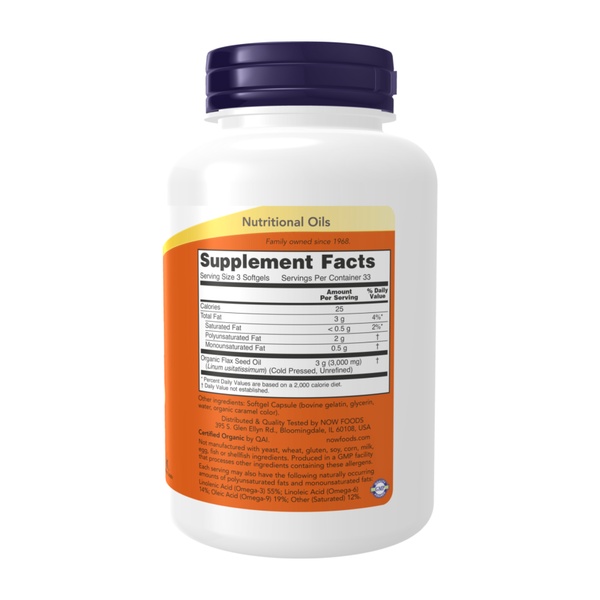 (12.02 Очікування) Flax Oil 1000mg - 100 softgels
