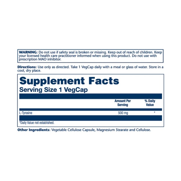 L-Tyrosine 500mg - 50 vcaps