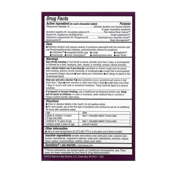 Umcka Cold & Flu Berry - 20 chew tabs