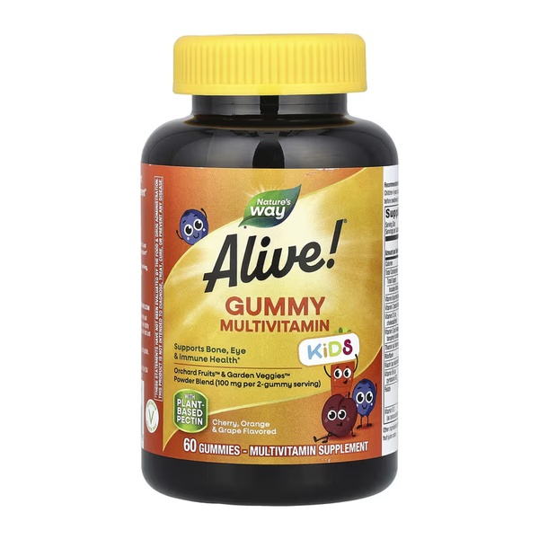 Alive! Children's Gummy Multivitamin, Gluten Free, Made with Pectin - 60 gummies (Пошкоджена етикетка)