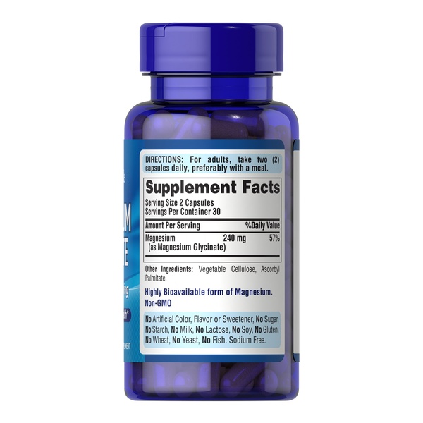 Magnesium Glycinate 240mg per serving - 60 caps