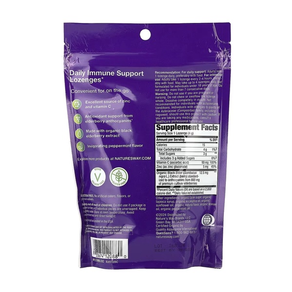 Sambucus Organic Lozenges Mint - 24 cnt