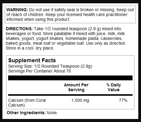 Coral Calcium Powder 1000mg - 8oz