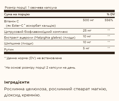 Ester-C® Plus 500 mg Vitamin C - 50 vcaps (Пошкоджена етикетка)