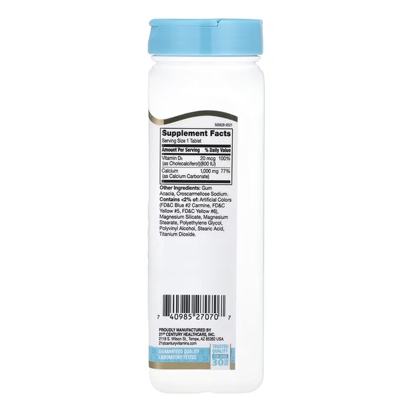 Calcium 1000 mg + D3 - 90 tabs