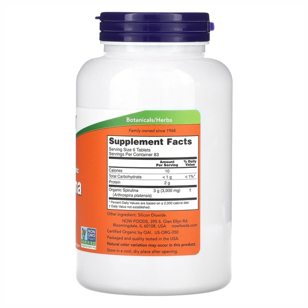 (12.02 Очікування) Org Spirulina 500mg - 500 tabs