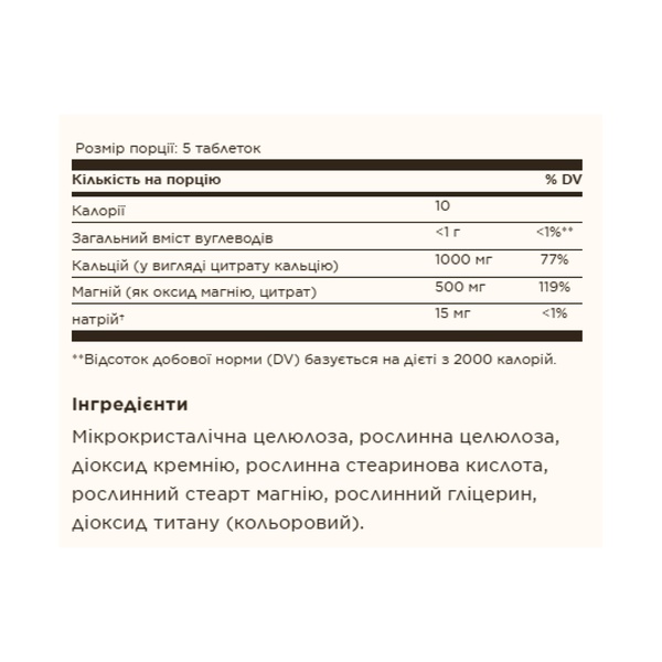 Calcium Magnesium Citrate - 250 tabs