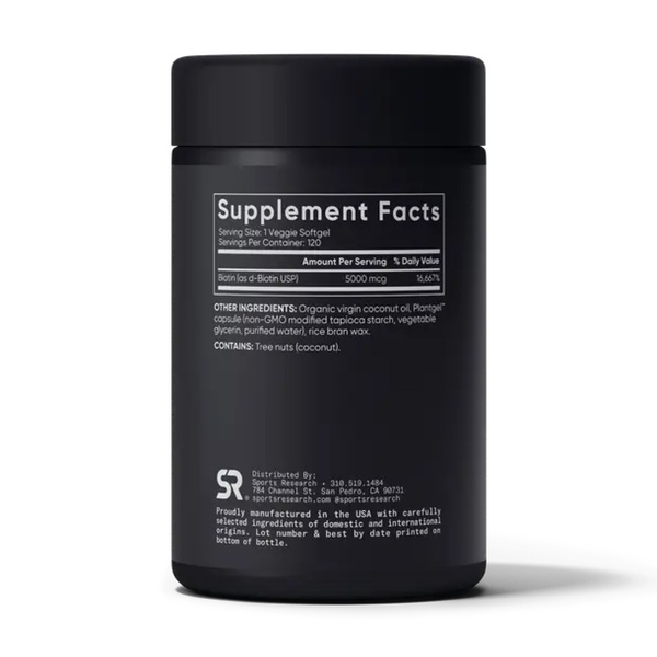 Biotin 5000mcg - 120 veg softgels