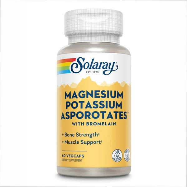 (22.07 Очікування) Magnesium & Potassium Asporotate w/Bromelain, Veg Cap (Btl-Plastic) 60ct
