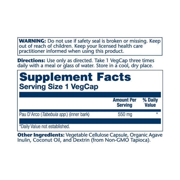 Pau D'Arco Bark 550mg - 100 vcaps