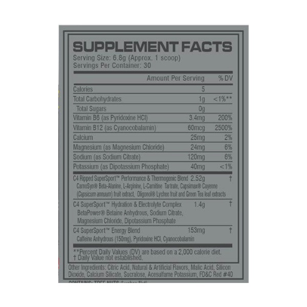 C4 Pre Workout Super Sport - 204g Arctic Snow Cone