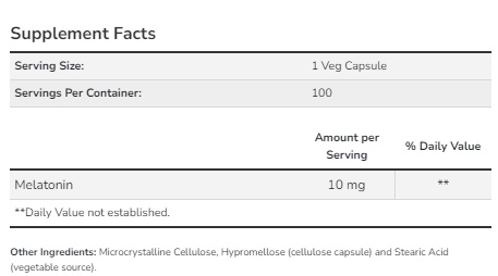 Melatonin 10 mg - 100 vcaps