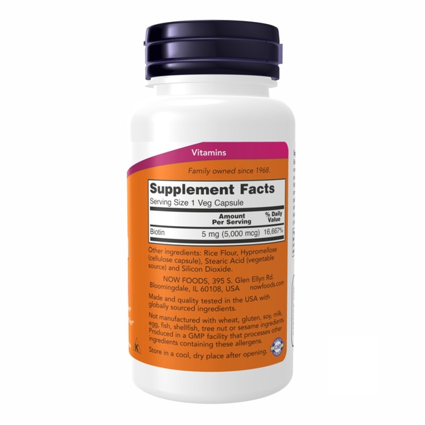 BIOTIN 5000mcg - 60 vcaps (Пошкоджена банка)