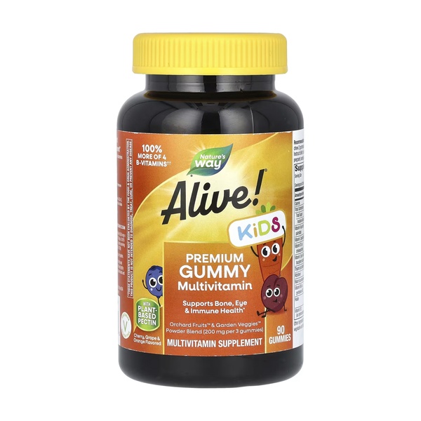 Alive! Premium Children's Gummy Multivitamin - 90 gummies Cherry, Orange Grape