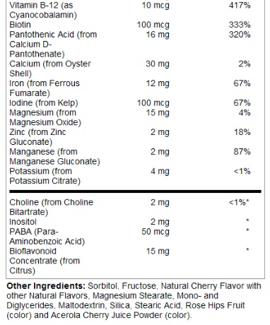 (22.07 Очікування) Children's Vitamins & Minerals Chewable - 60 vcaps Black Cherry