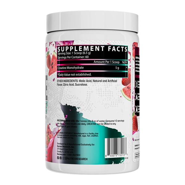 Creatine Monohydrate - 390g Strawberry Watermelon (Пошкоджена банка)