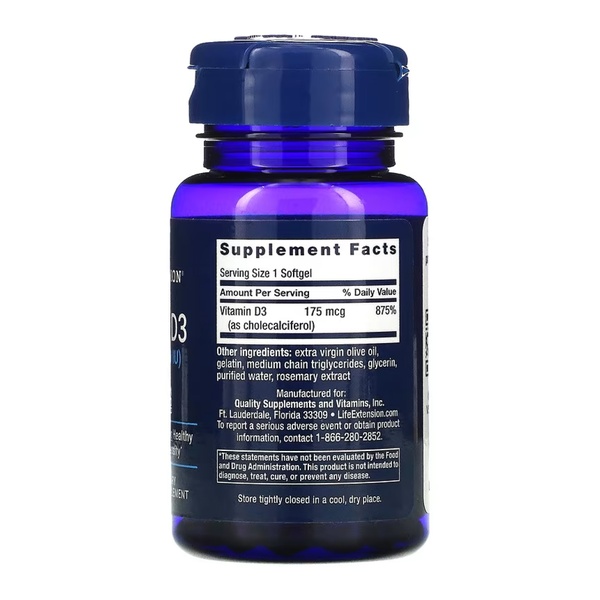 Vitamin D3 175 mcg (7000 IU) - 60 softgels