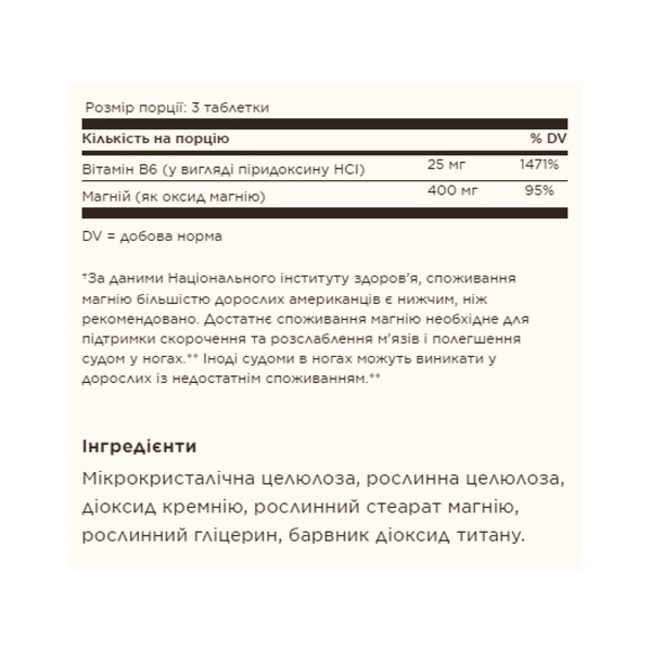 19.01 (Очікування) Magnesium with Vitamin B6 - 250 tabs
