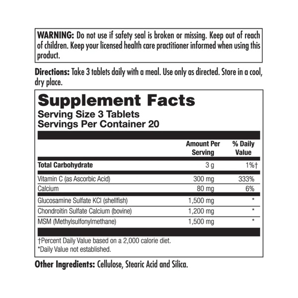 (22.07 Очікування) Glucosamine Chondroitin MSM - 60 tabs