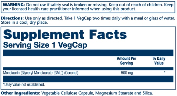 Monolaurin 500mg - 60 vcaps (До 10.26)