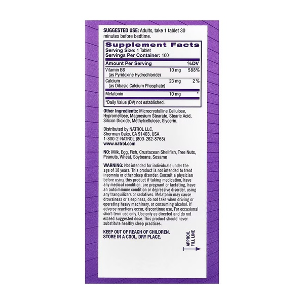 Advanced Sleep Melatonin 10mg - 100 tabs