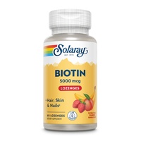 Biotin 5000mcg - 60 Lozenges Natural Peach, Strawberry, Banana
